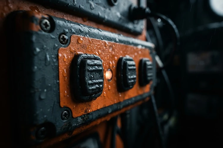 High-visibility tactical equipment detail