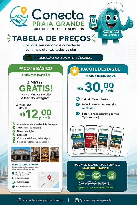 Tabela de preços — Conecta Praia Grande