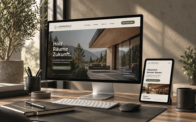 Website und digitaler Unternehmensauftritt – Desktop und Smartphone