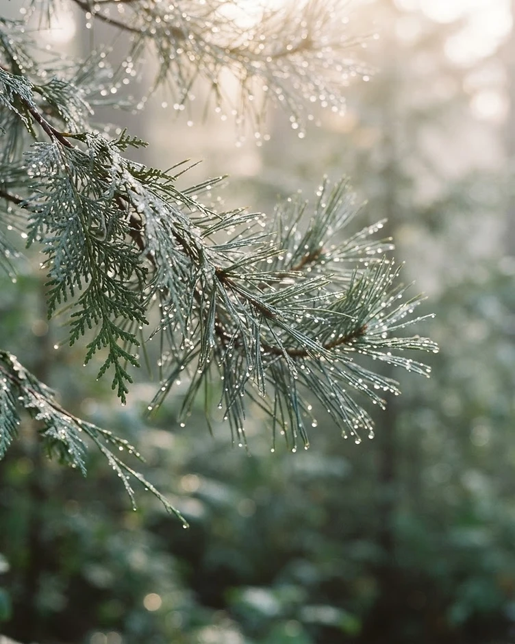 Pine branches in soft light — EMDR therapy for work-related triggers in Sudbury