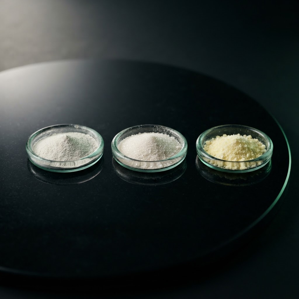 Botanical and mineral extracts on a laboratory slide