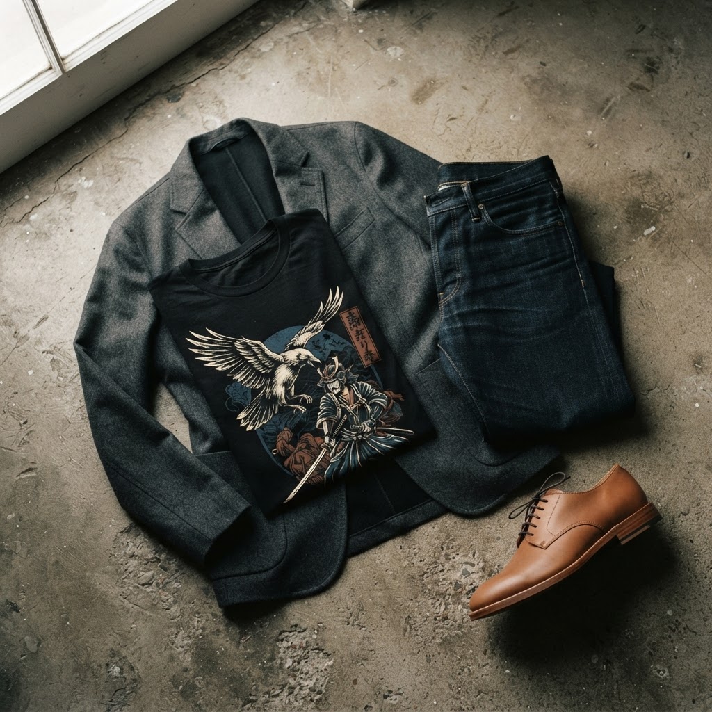 The Dressed-Up Graphic Tee: How To Make Bold Print Work After Dark