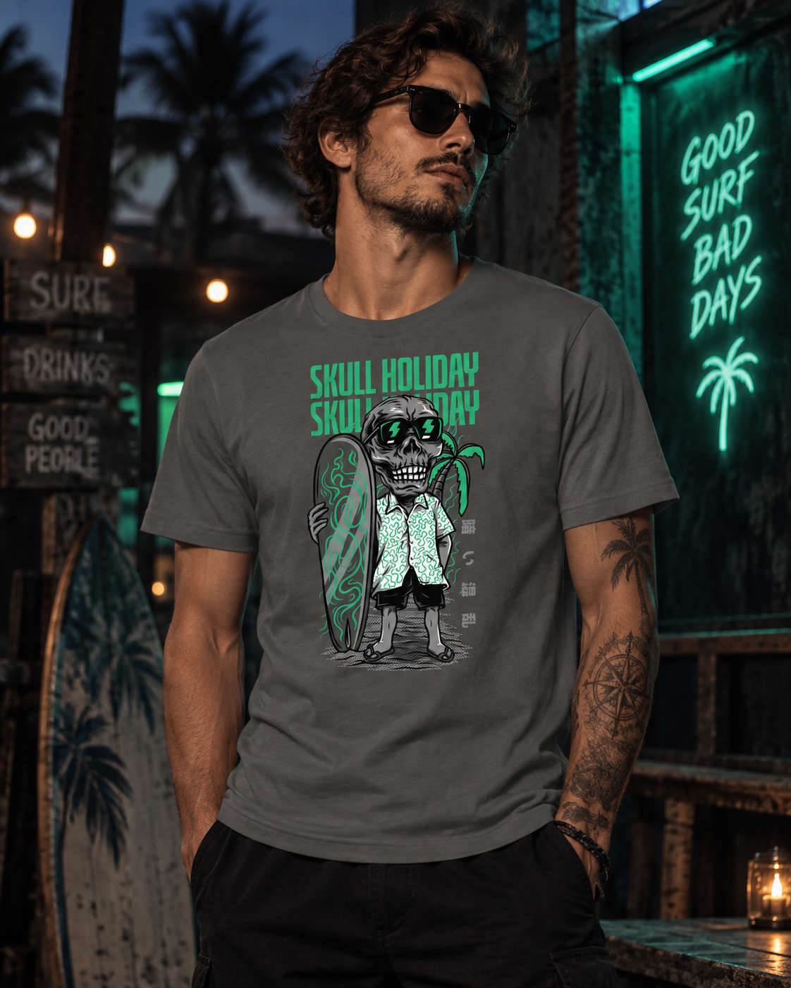 Dead on Vacation: How the Skull Holiday Tee Turns Darkness Into a Day Off