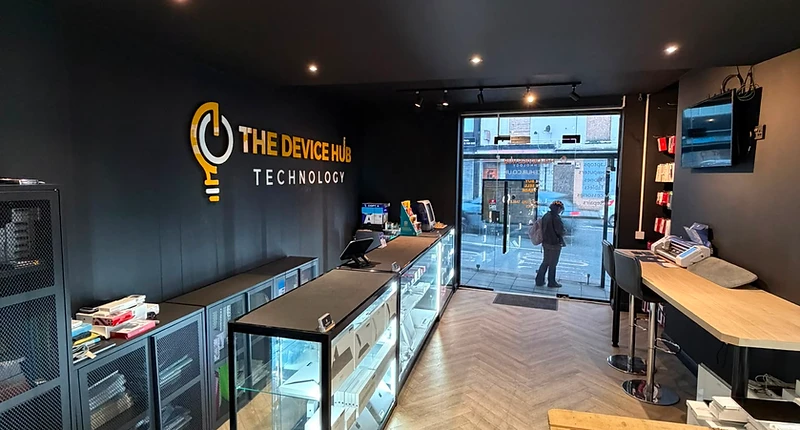 The Device Hub repair workspace in Stockport