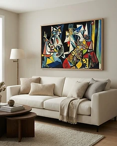 cubist, geometric, fragmented portraiture-Inspired Fine Art Portrait Collection - 84 Hand-Painted Works