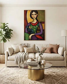 cubist, geometric, fragmented portraiture-Inspired Modern Art Collection