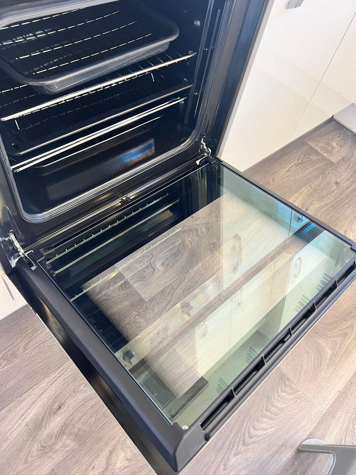 Deep cleaned oven interior by GRID CITY CLEANING end of tenancy cleaning Milton Keynes