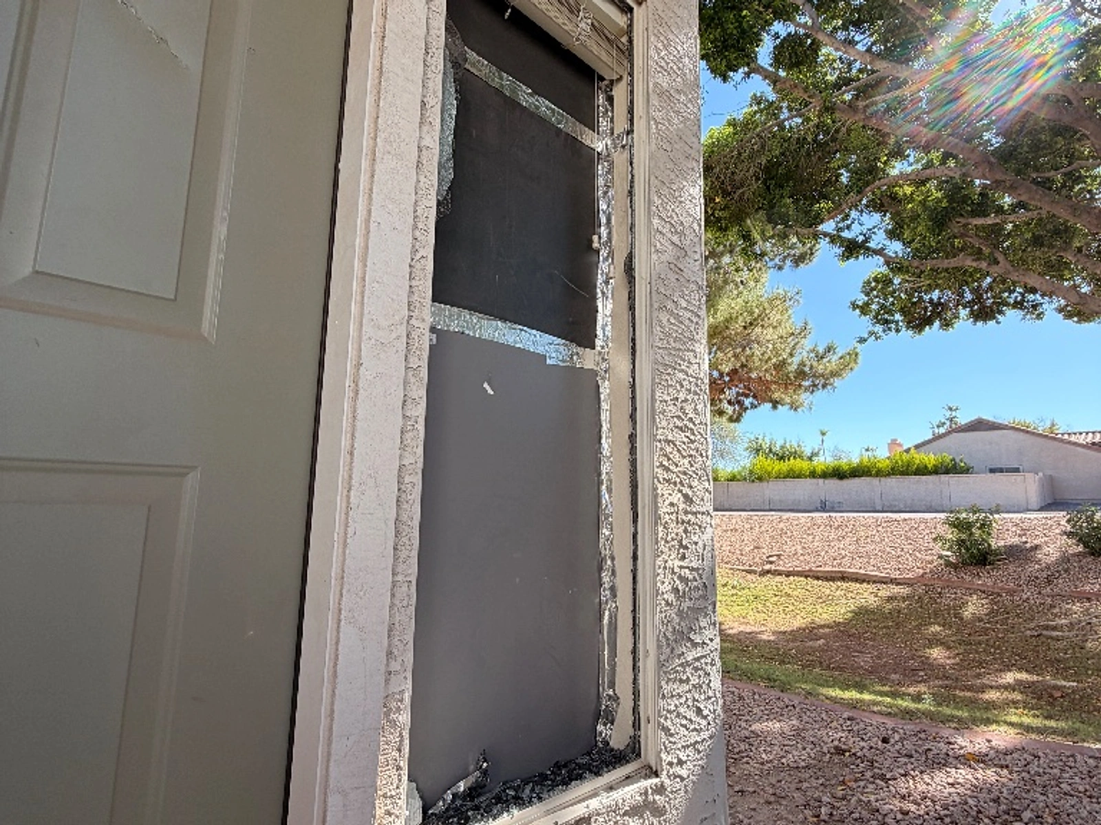 Shattered Entry Sidelite Replacement - before
