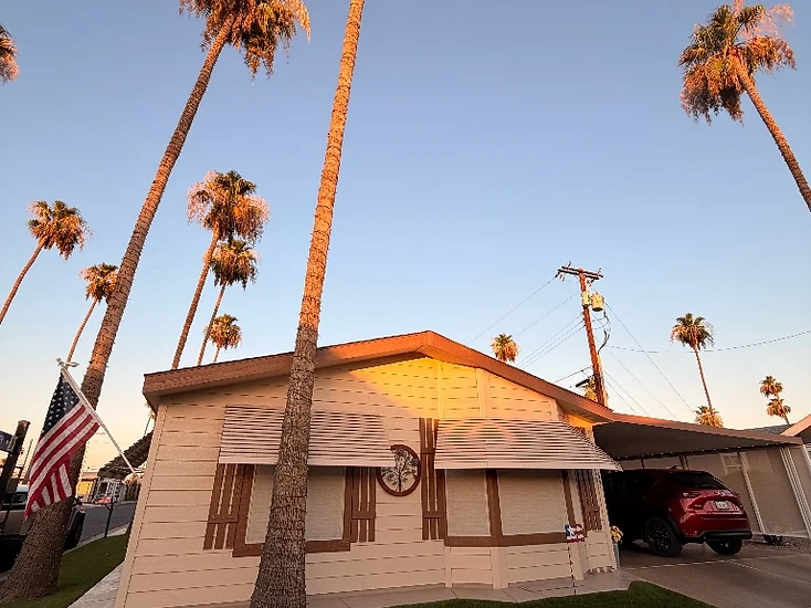 Honey Glass AZ project home at golden hour