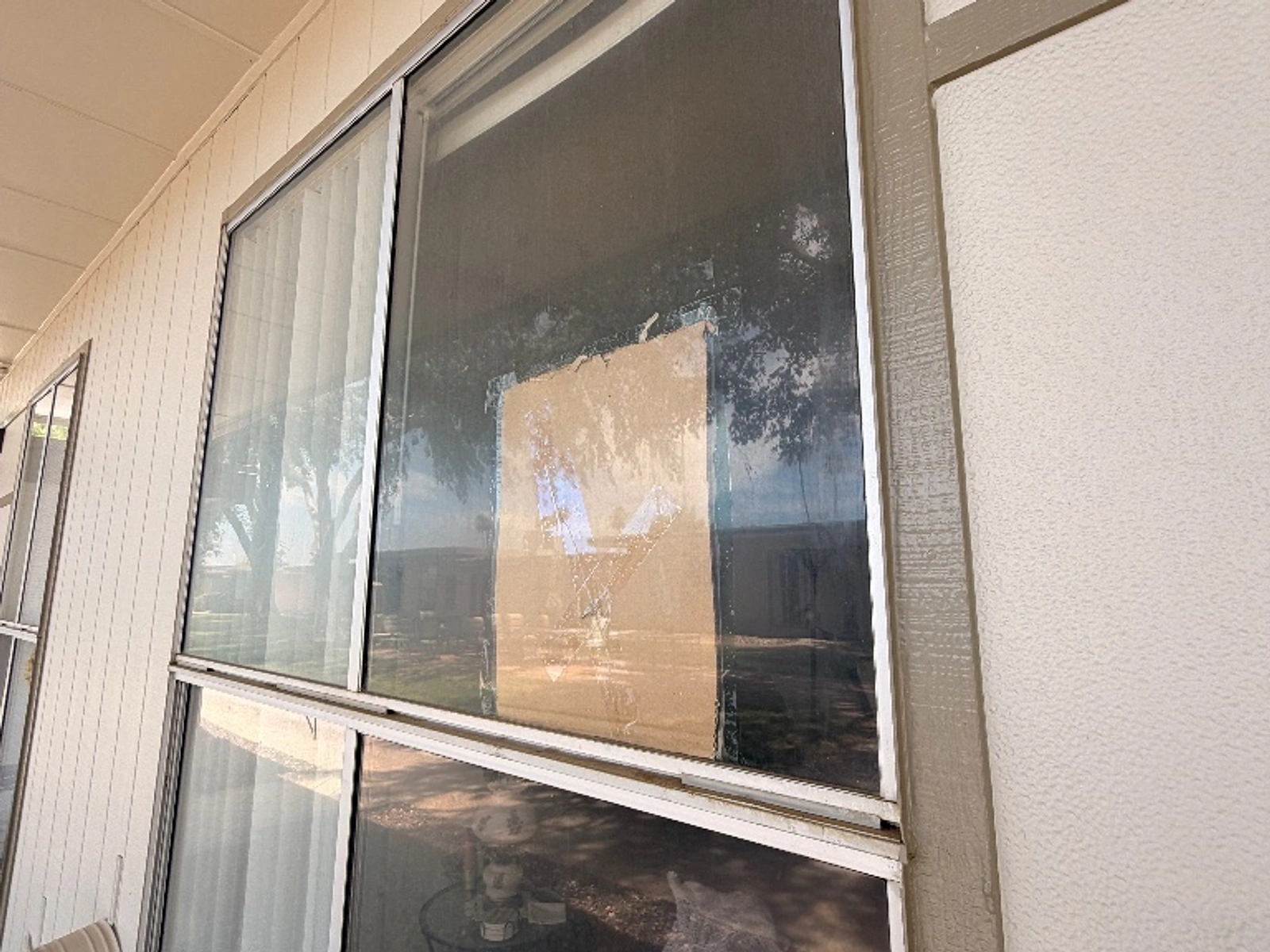 Patio Window Glass Replacement - before