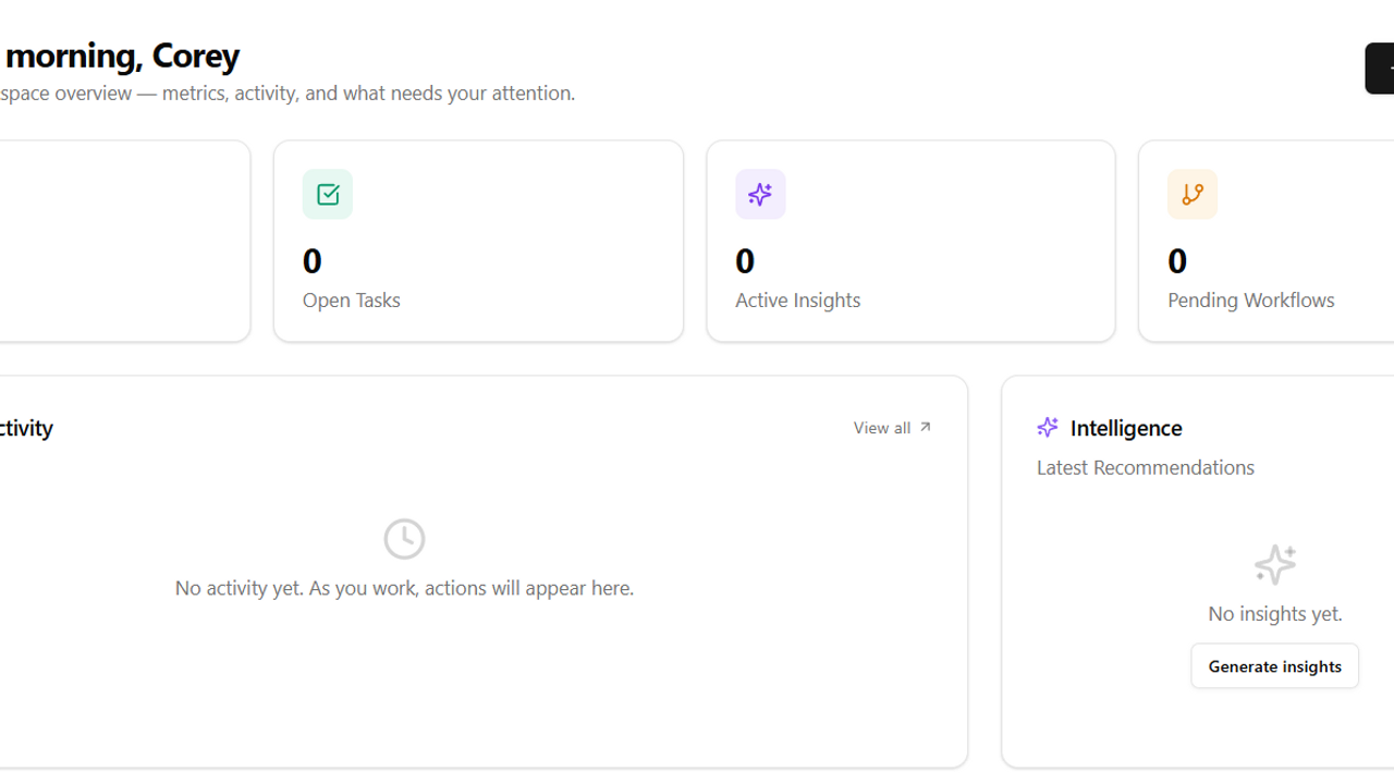 Intelligence Core template preview