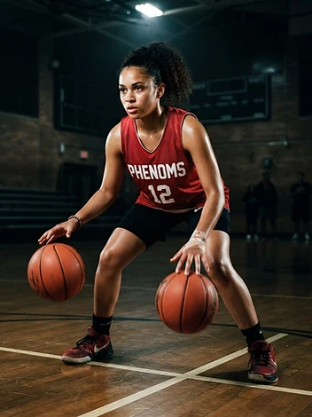 Female athlete dribbling drill repetition