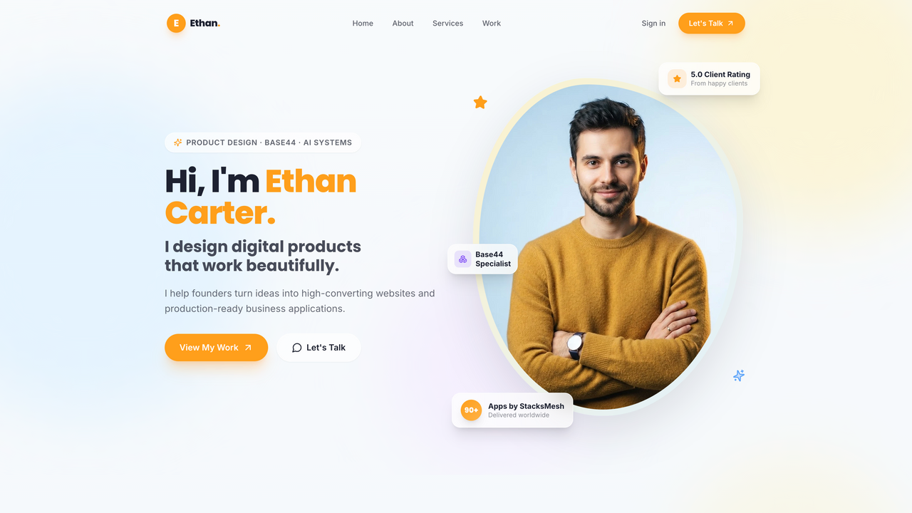 Ethan Carter Portfolio template preview