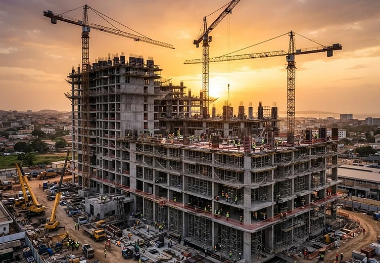 Construction professionals on site