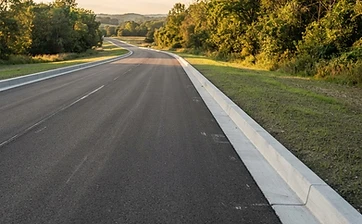 Curb stones along a paved road