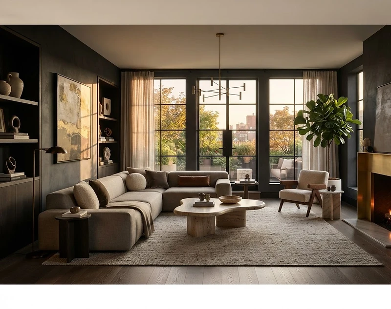 Upscale furnished living room