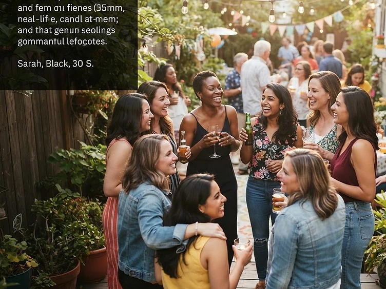 A diverse group of women laughing and connecting at a real-life RLO social gathering