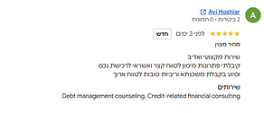 צילום מסך של ביקורת גוגל מאת Avi Hoshiar, חמישה כוכבים