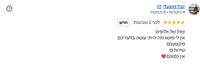 צילום מסך של ביקורת גוגל מאת יובל משעלי, חמישה כוכבים