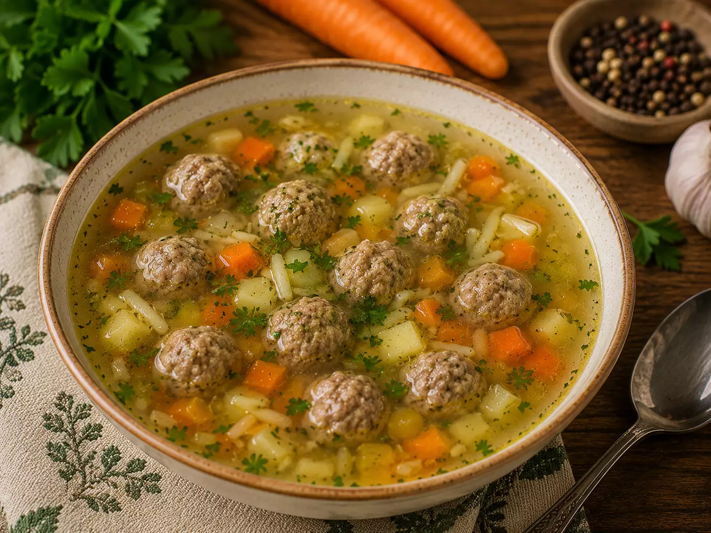 Húsgombócleves