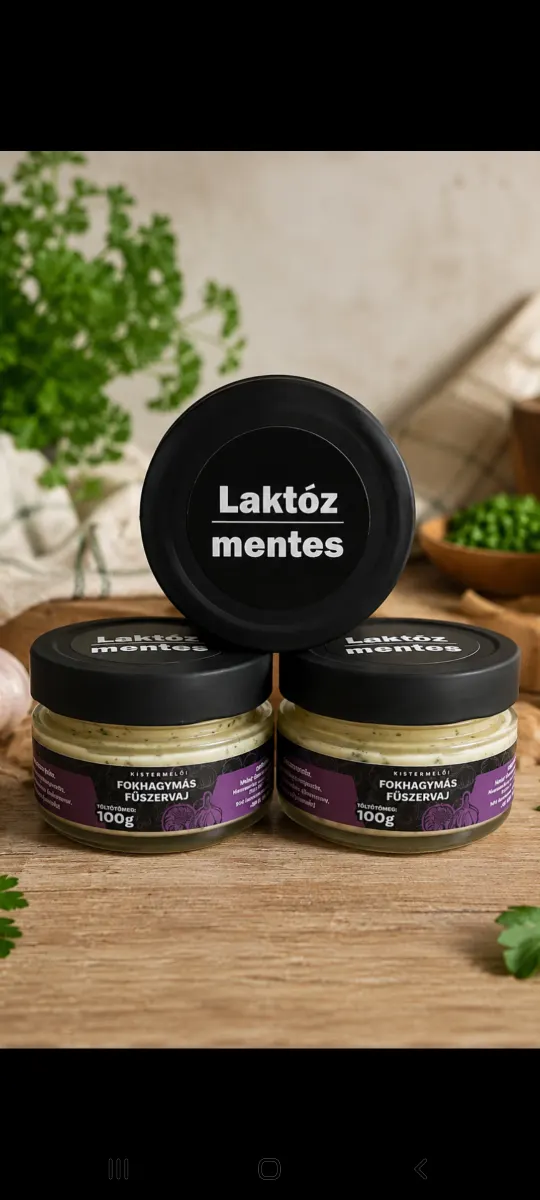 Laktóz mentes fokhagymás zöldséges fűszervaj