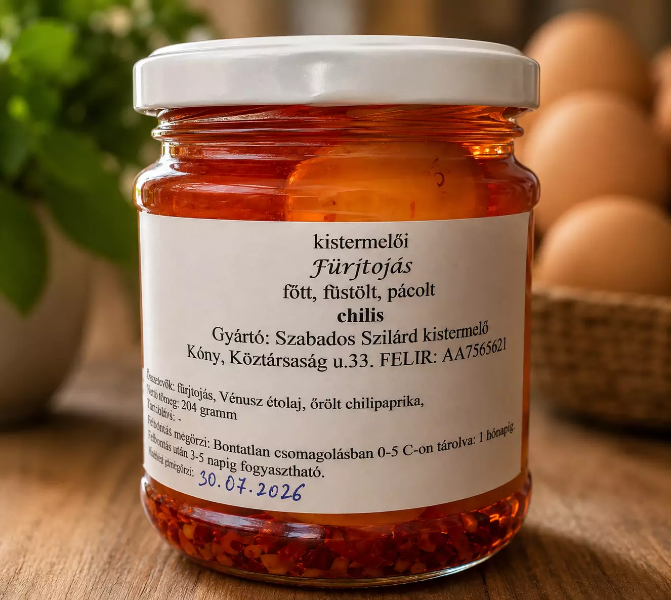 Fürjtojás-csilis