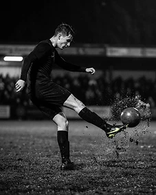Football athlete in peak performance