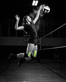 Volleyball athlete in peak performance