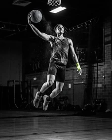 Basketball athlete in peak performance
