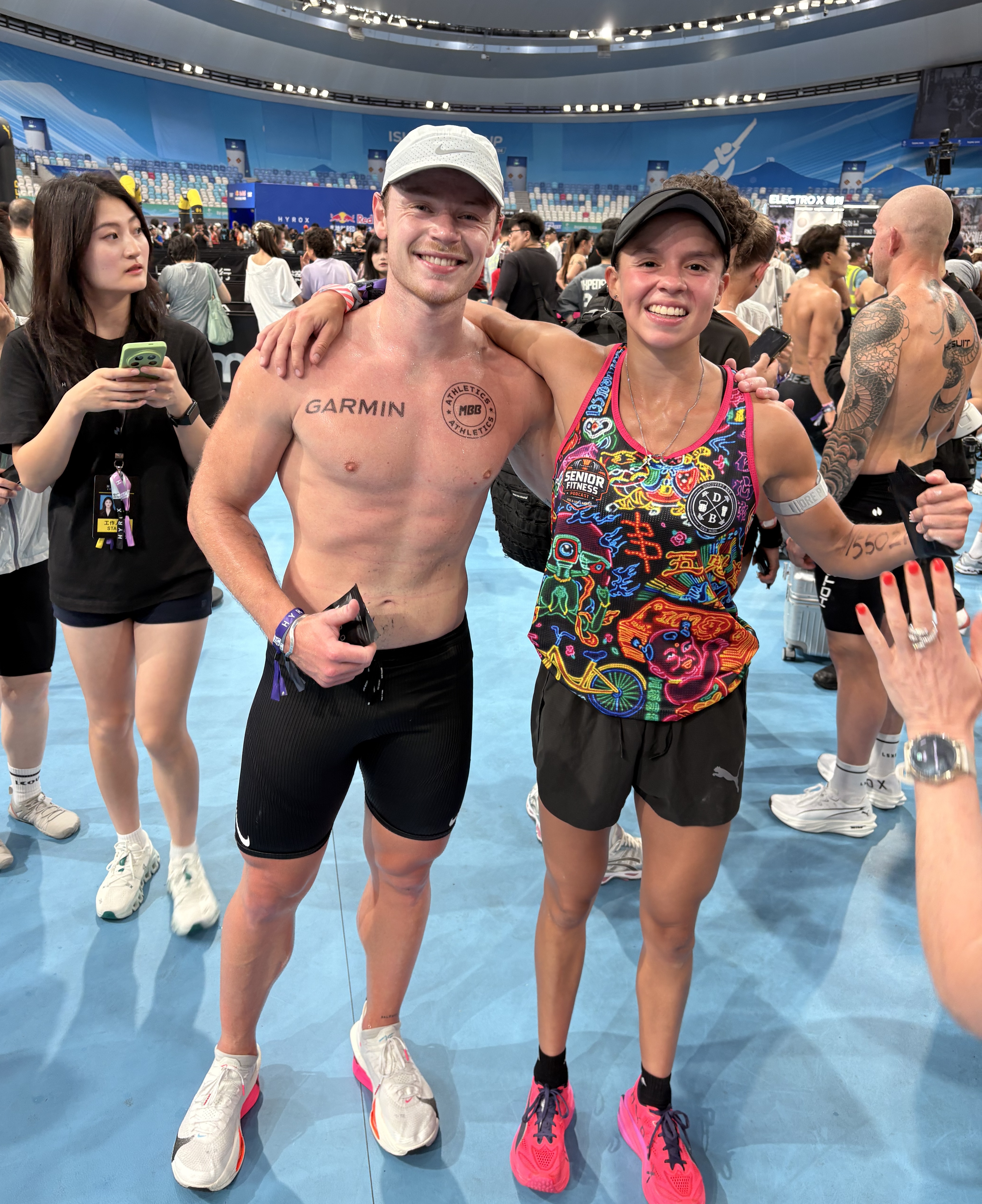 Nat and Matisse — 58 minutes flat, a mixed-doubles personal best and two of the biggest smiles in Beijing.