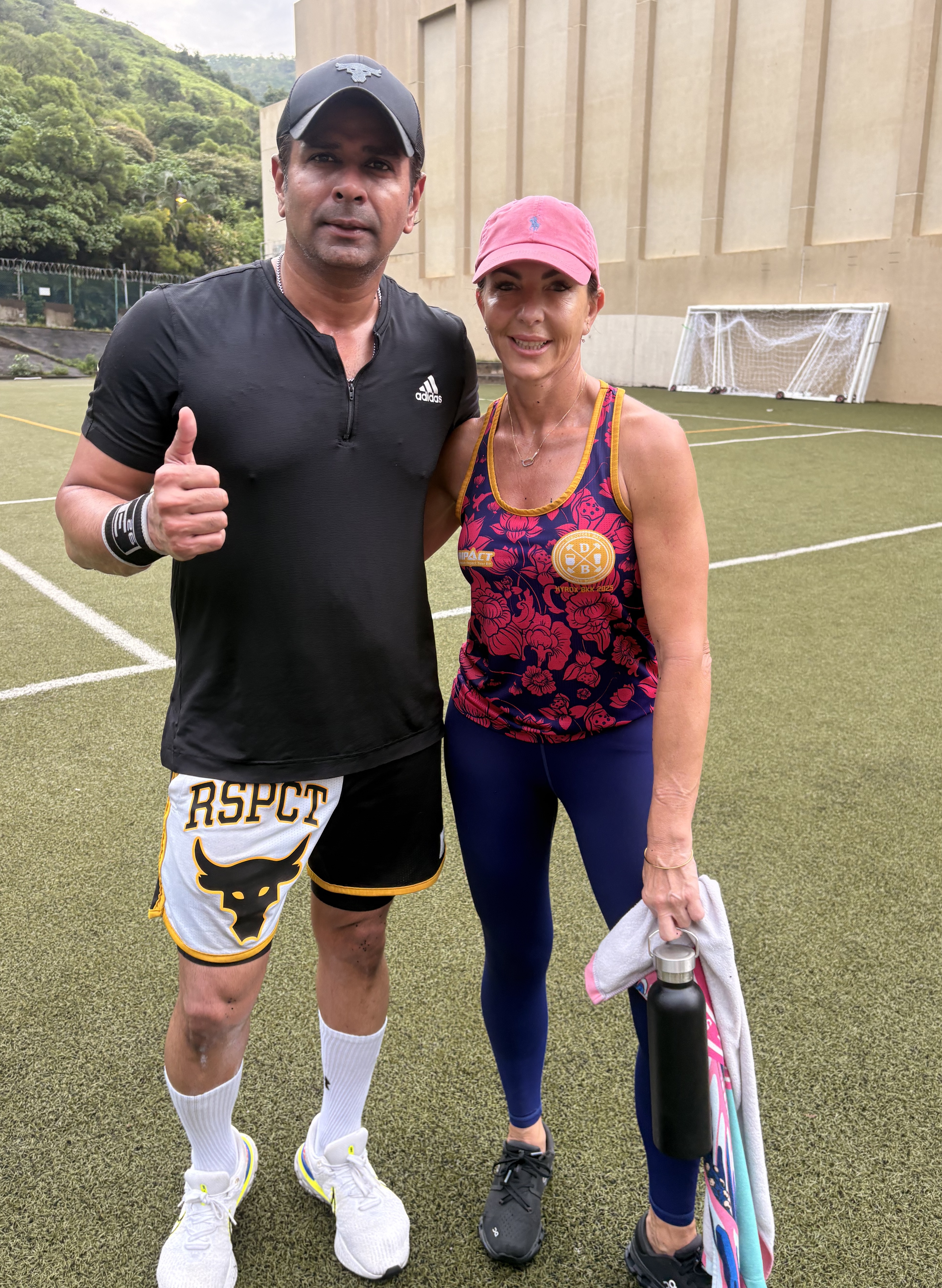 Two DBDB members giving a thumbs up after training