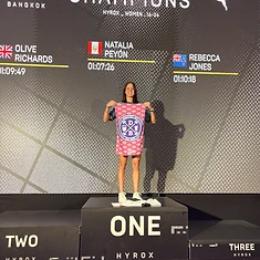 DBDB athlete on the HYROX Bangkok Champions podium for Women 16-24
