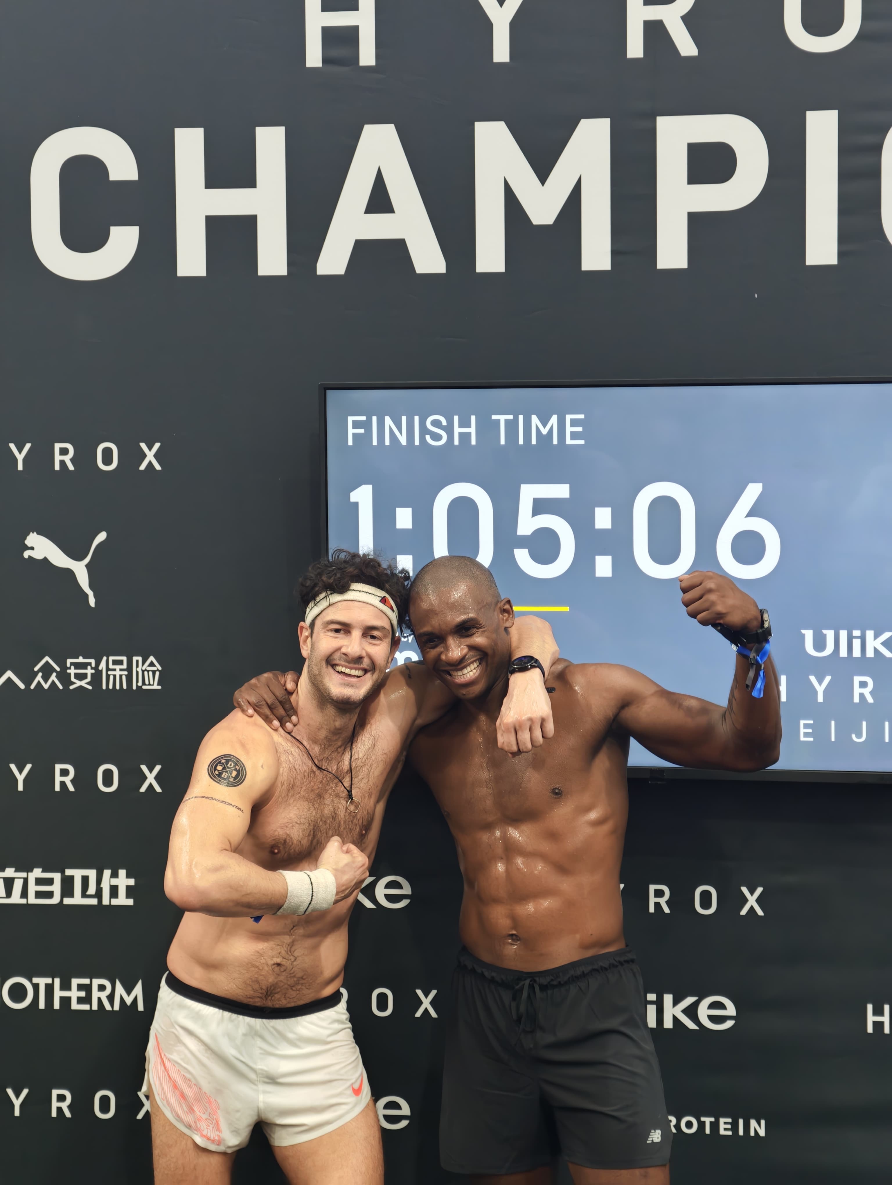 A 1:05 Pro Doubles finish — the pair's first Pro doubles, good for #3.