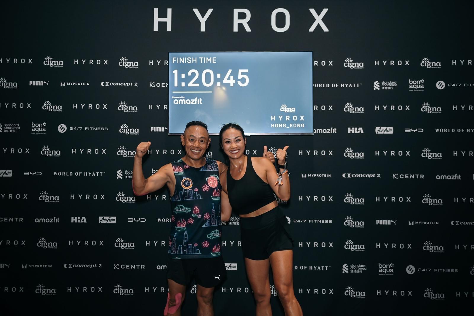 A DBDB pair proud of a 1:20:45 finish at HYROX Hong Kong