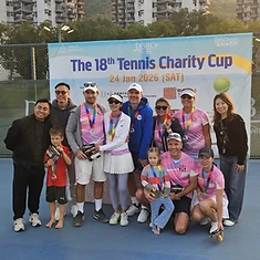 DBDB Tennis Team with medals after the Charity Cup