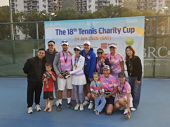 DBDB Tennis Team with medals after the Charity Cup