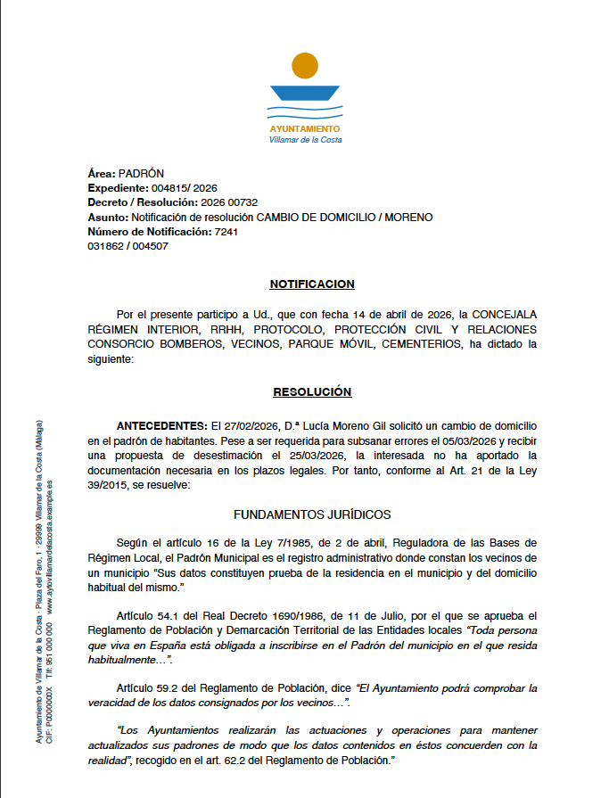 Original foreign-language letter