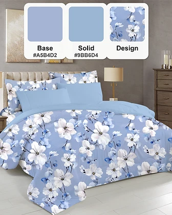 Periwinkle Floral Comforter Set