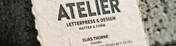 Premium letterpress business card macro