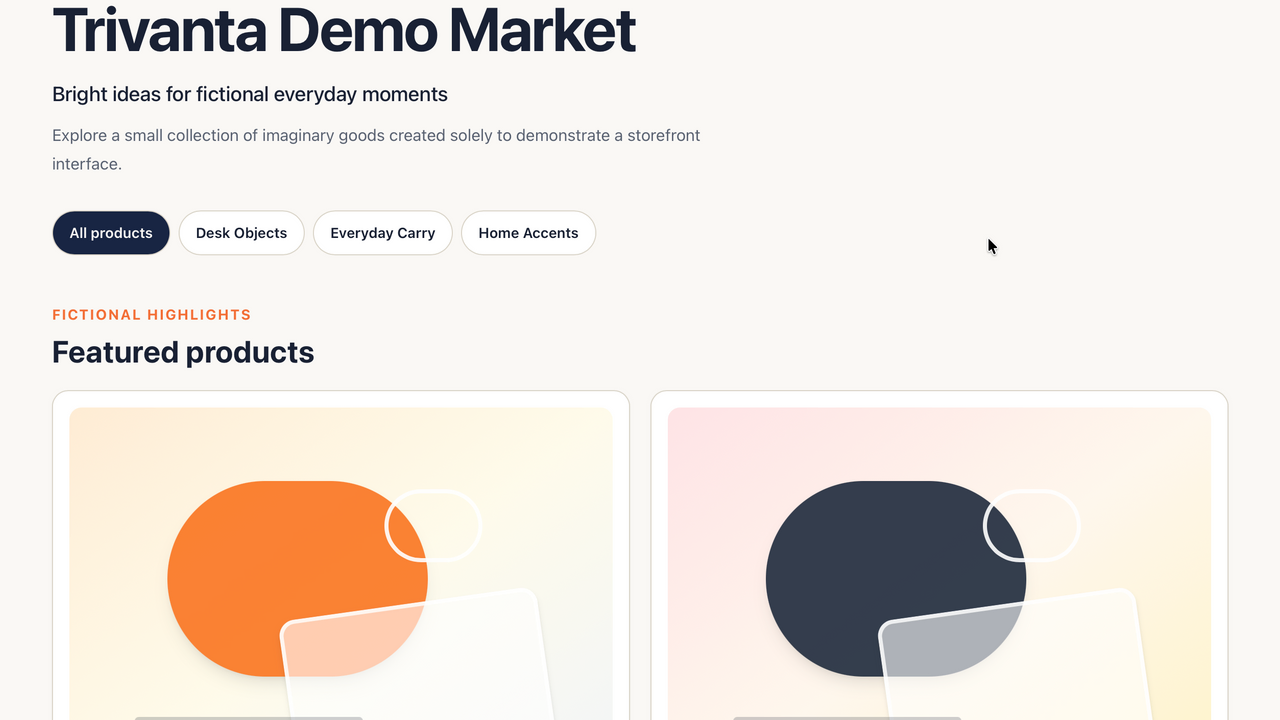 Trivanta Storefront Starter template preview
