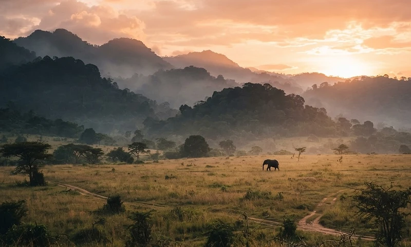 East Africa safari landscape at golden hour
