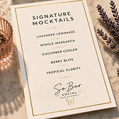 Signature mocktails menu card