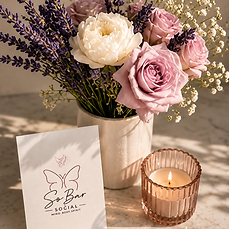 So Bar Social branding card with fresh florals