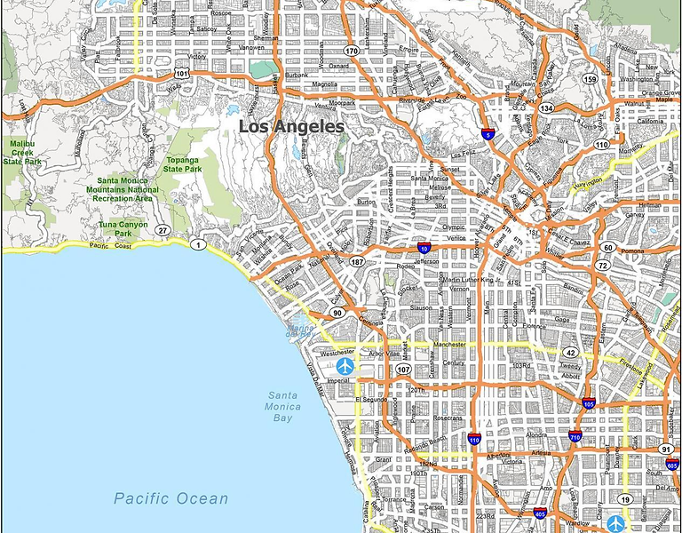 Express Disposal service area map — greater Los Angeles