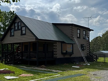 Forest Green Cabin Roof Replacement