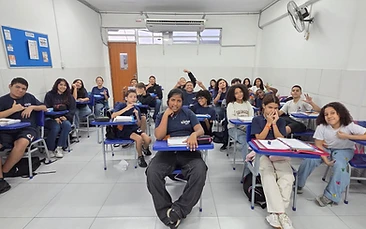 Sala de aula do Fundamental 6º ao 9º ano do CTRIO com turma ativa