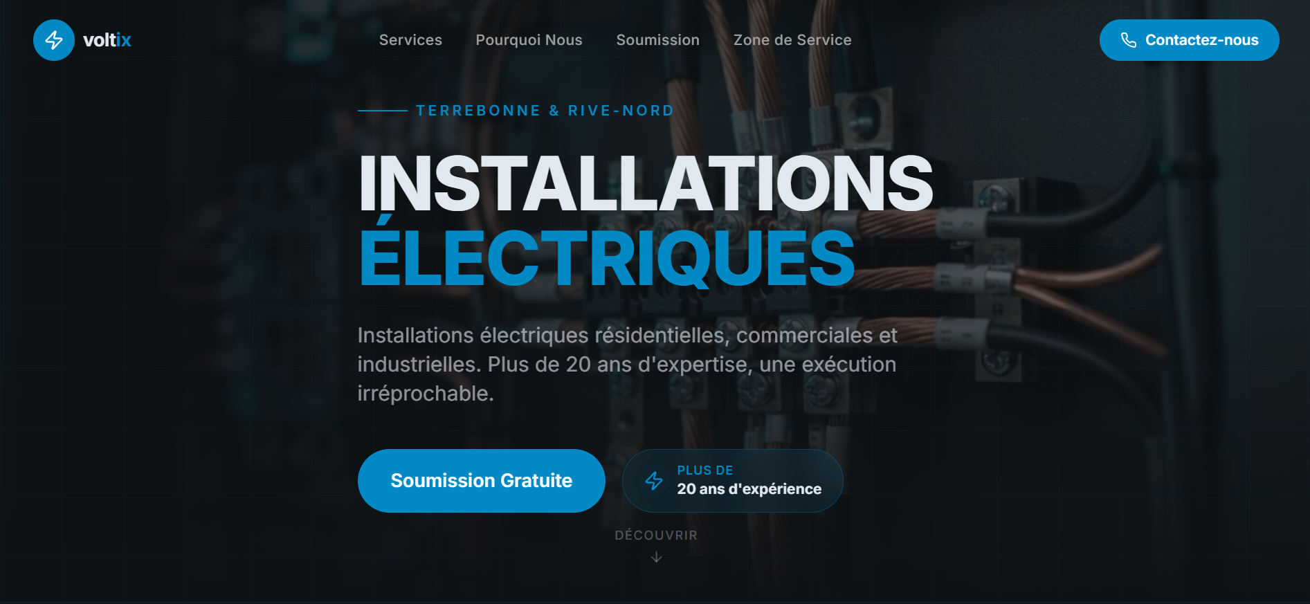 Aperçu du site Voltix