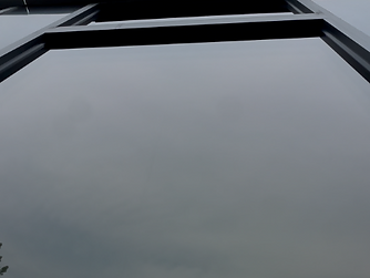 Dark-framed modern windows
