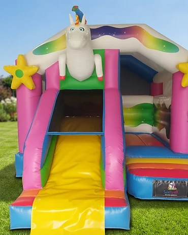 Hüpfburg Einhorn (mit Dach) mieten – SpielSpaß Wolfenbüttel