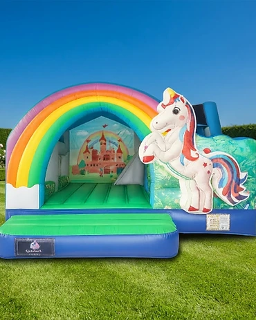 Hüpfburg Regenbogen Einhorn mieten – SpielSpaß Wolfenbüttel